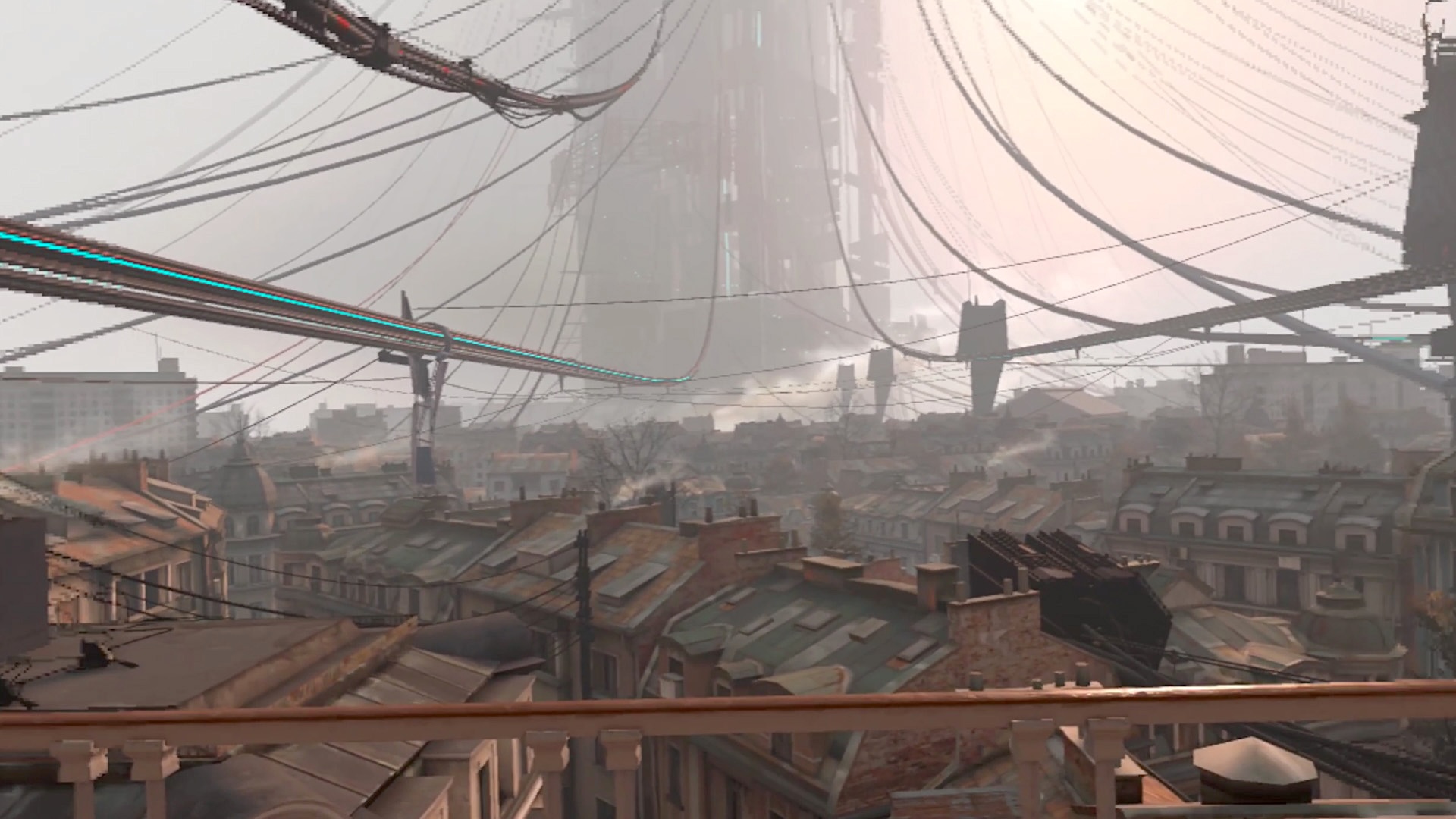 View of the rooftops of City 17. Famous opening scene of Half-Life: Alyx.