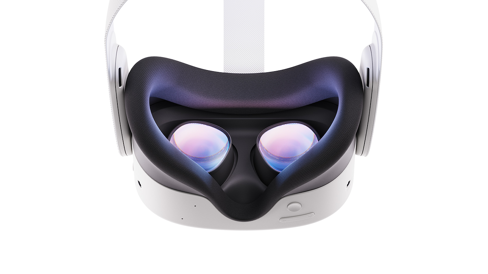 A look at the inside of the Meta Quest 3S shows the lenses and the facial cover.
