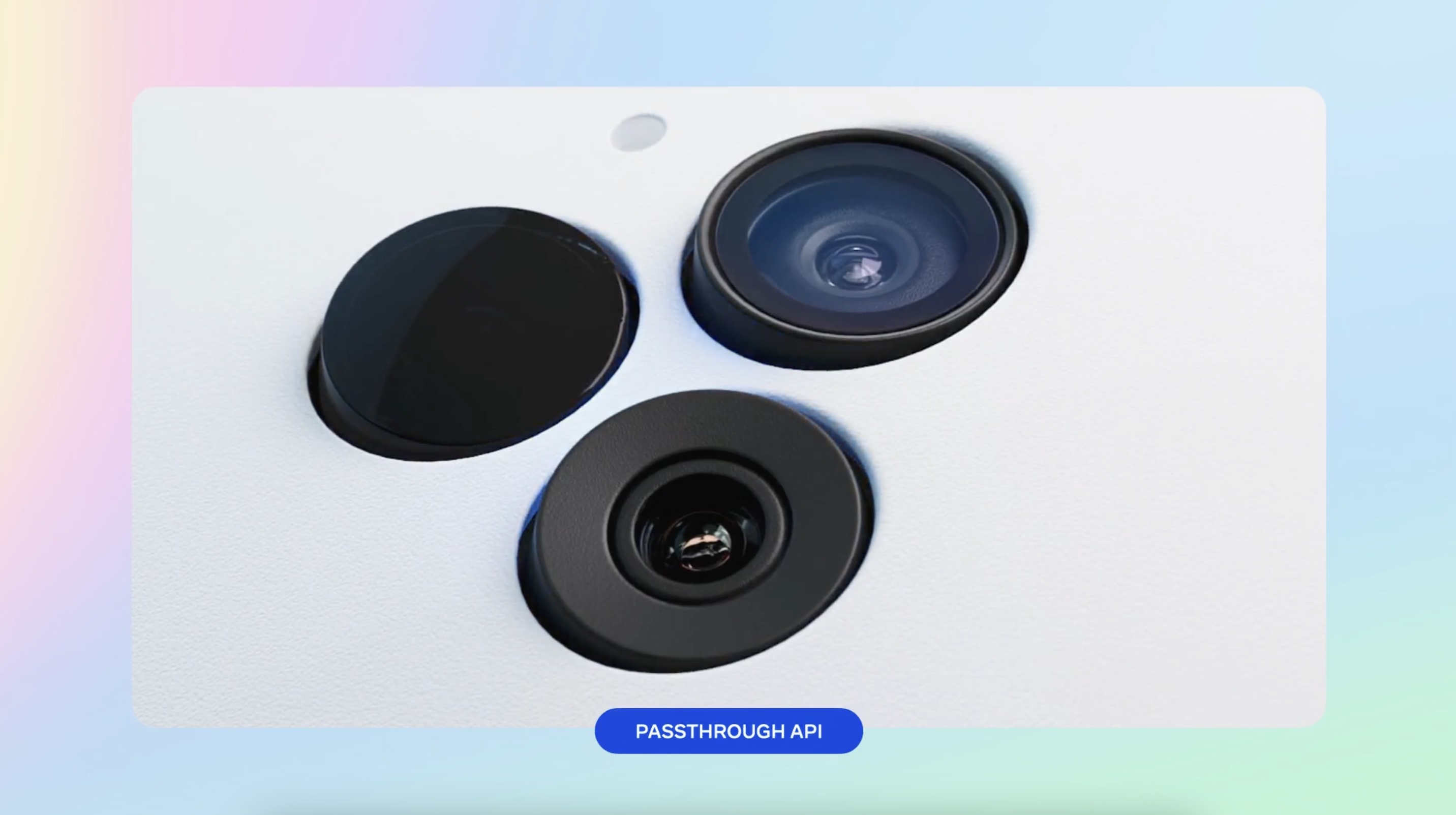 Close-up of the Quest 3S cameras.