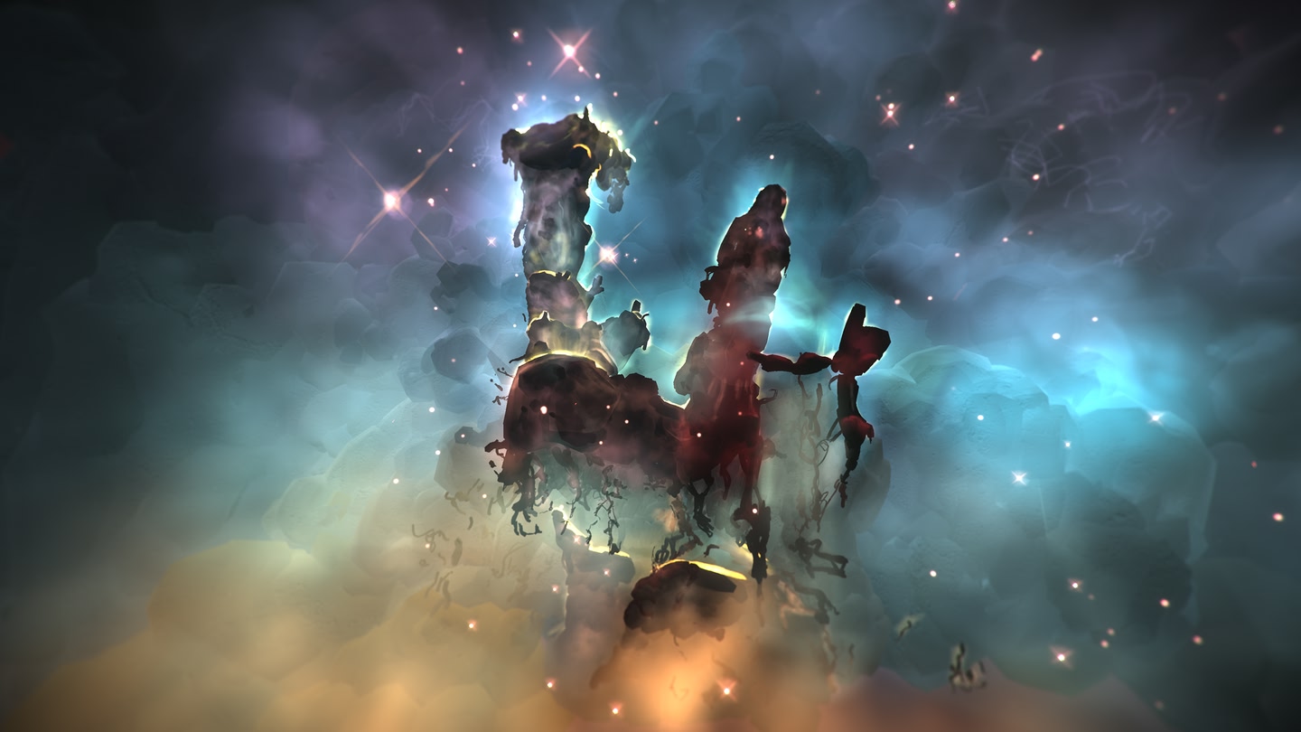 A cosmic nebula painted in Open Brush.
