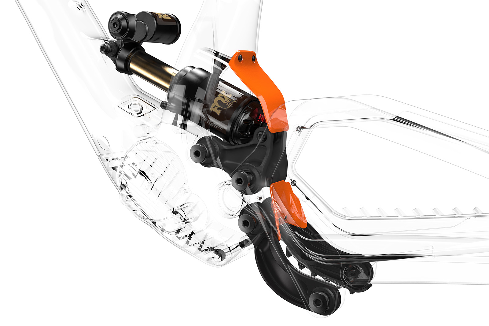 Cutaway image showing the fenders on the UNNO MITH full suspension mountain eBike