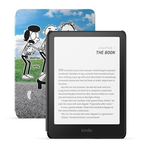 All-new Amazon Kindle Paperwhite Kids (16 GB) – Larger 7" glare-free display. Kids read an average of 1+ hour per day with Kindle – Diary of a Wimpy Kid