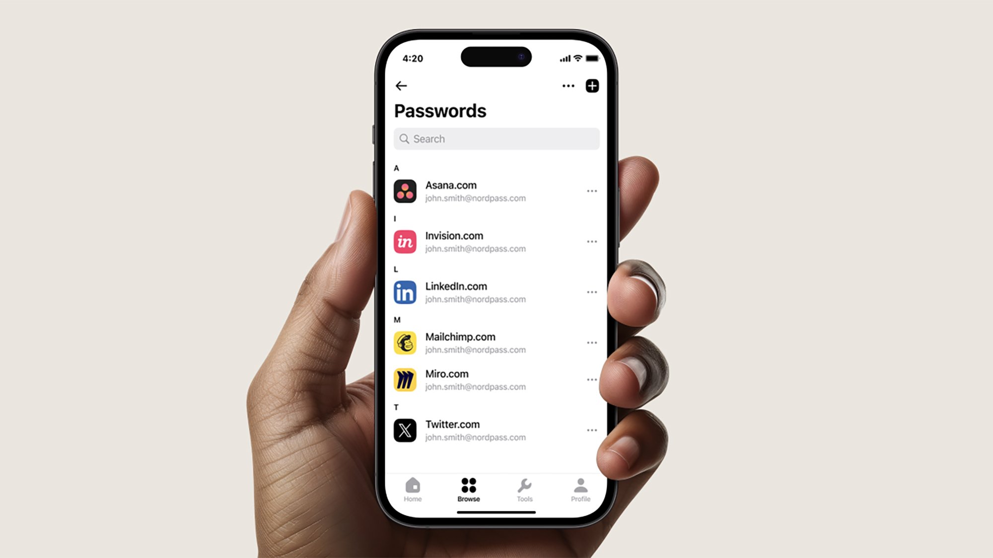 NordPass passwords