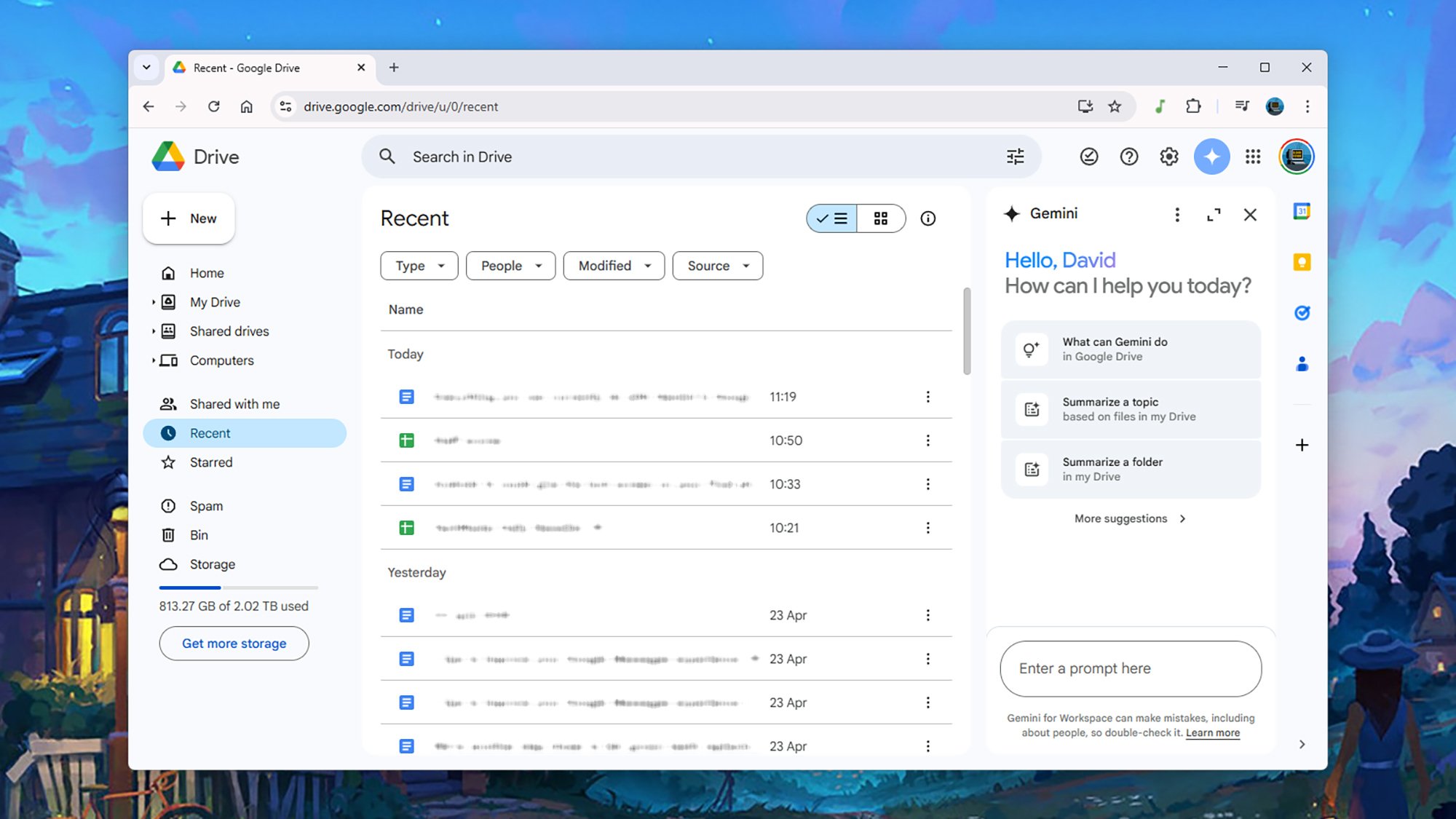 Gemini and Google Drive