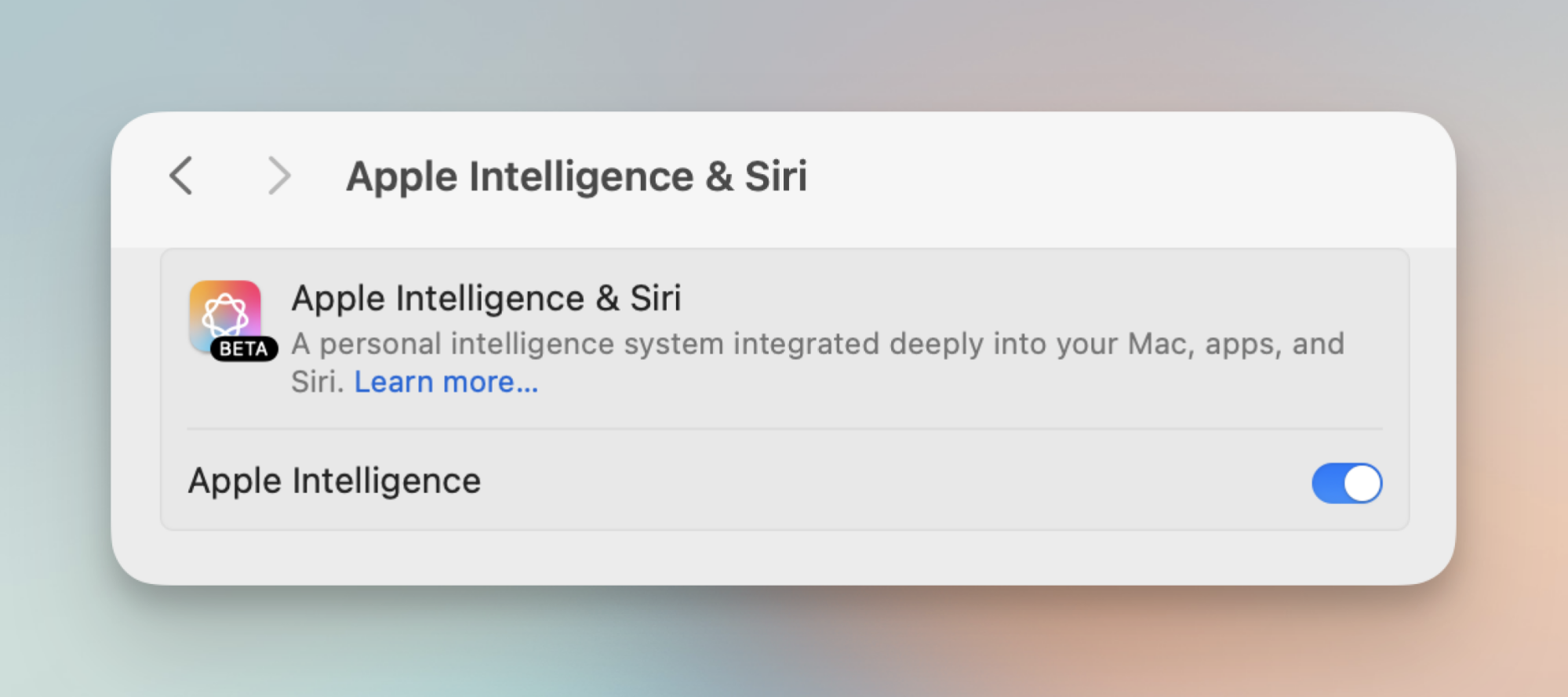 Disable Apple Intelligence on Mac.