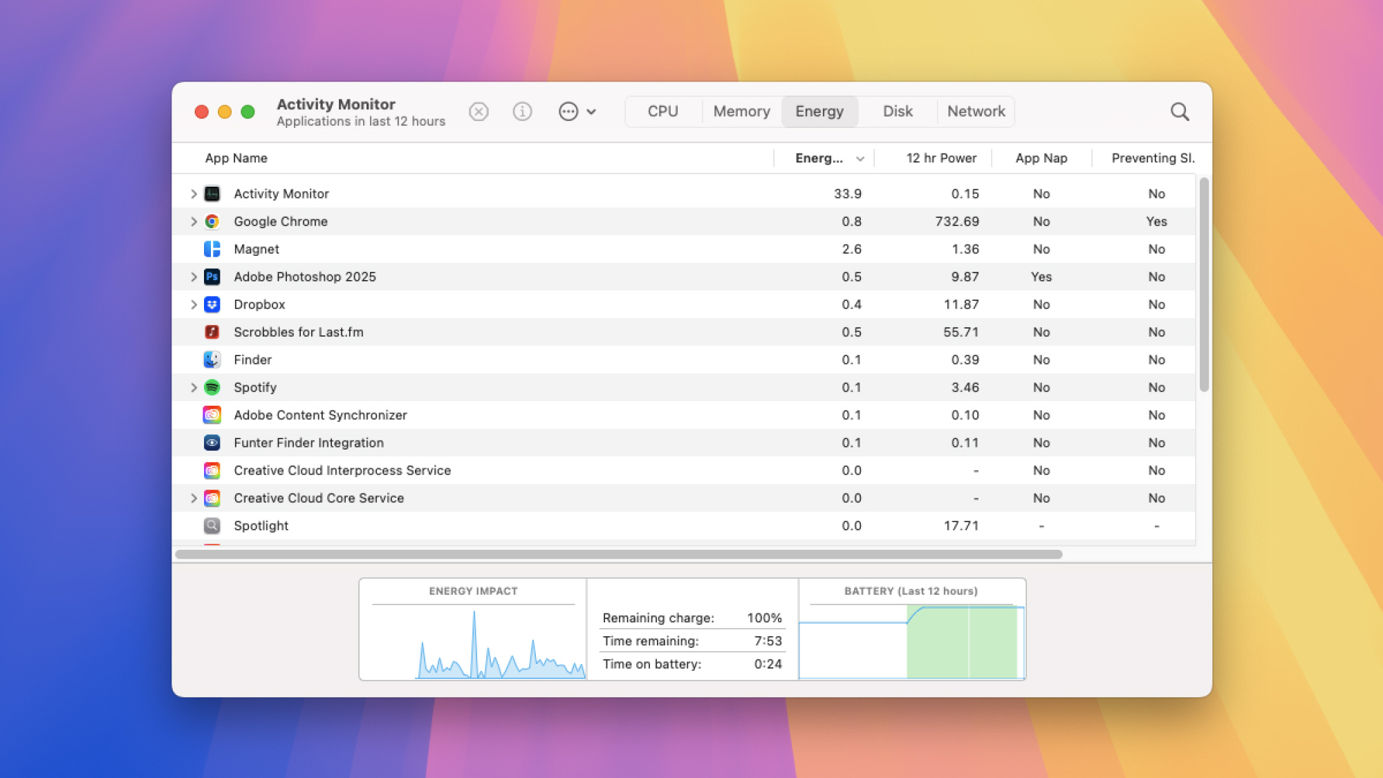 Battery life on macOS