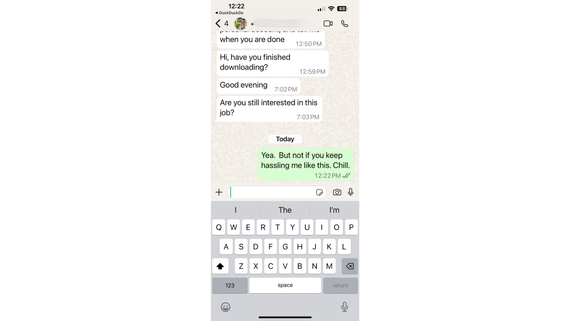 Scam job text