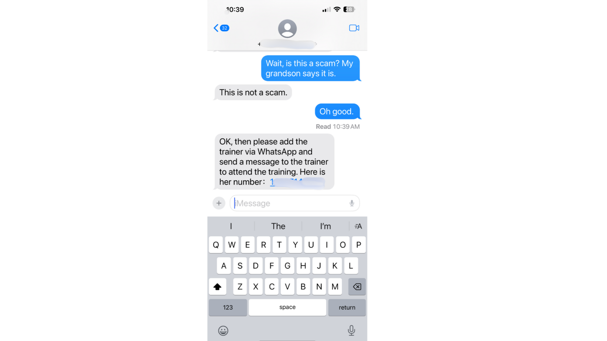 Scam Job Text