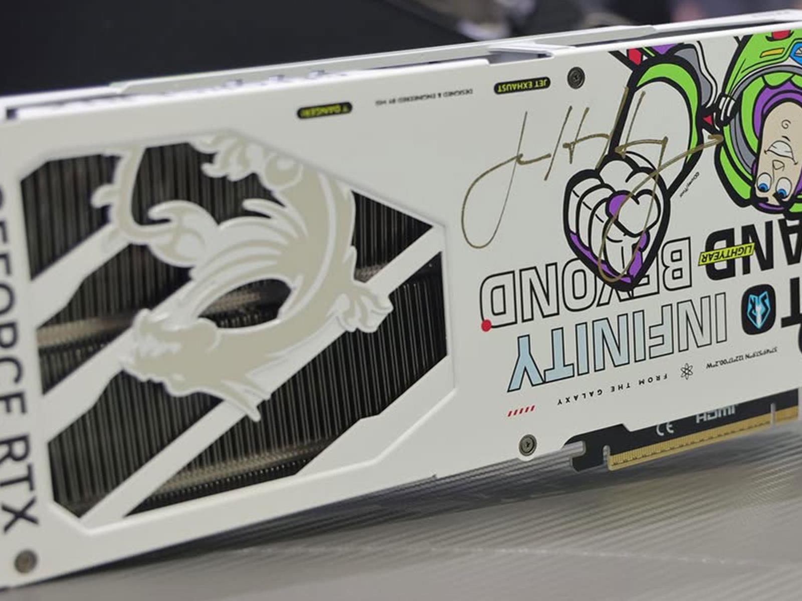 NVIDIA CEO Signs MSI's RTX 5070 Toy Story GPU And Buzz Lightyear Approves