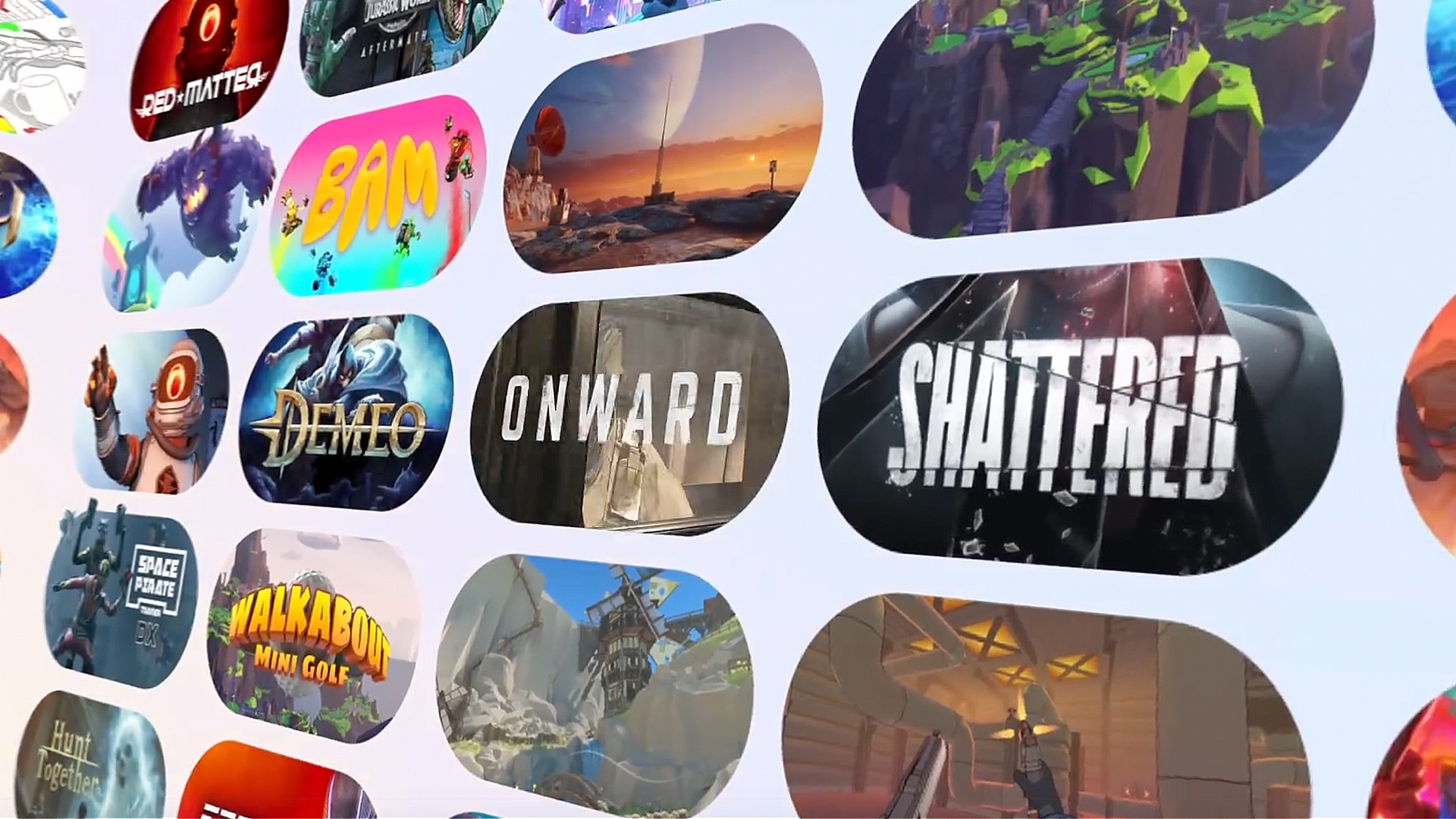 Thumbnails of various Quest games arranged in a tile-like manner.