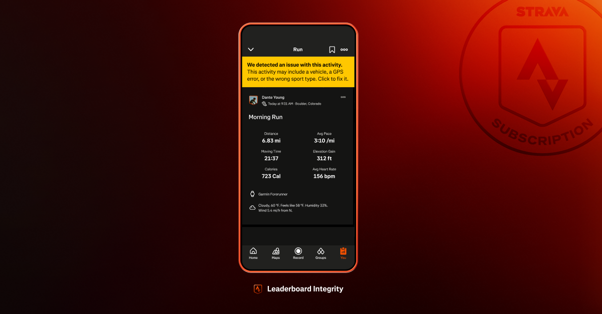 Strava leaderboard update