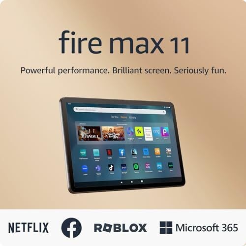 Certified Refurbished Amazon Fire Max 11 tablet, vivid 11” display, all-in-one for streaming, reading, and gaming, 14-hour battery life, 128 GB, Gray, without lockscreen ads