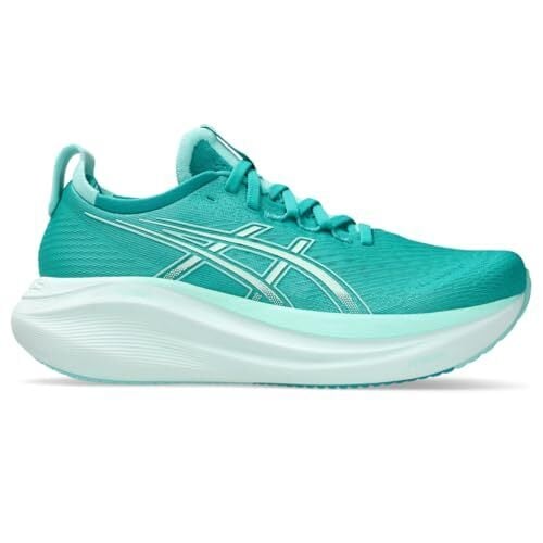 ASICS Women's Gel-Nimbus 27 Running Shoes, 10, Wave Teal/Illuminate Mint