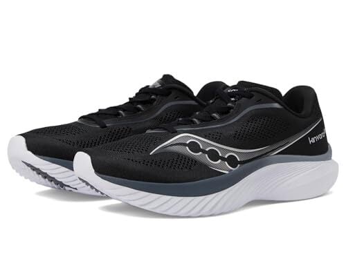 Saucony Men's Kinvara 15 Sneaker, Black/White, 12.5 Wide