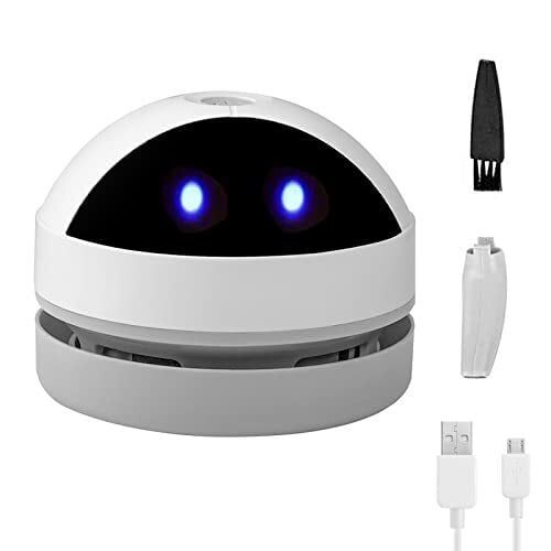 Hallocool Desktop Vacuum Cleaner Mini Desk Vacuum Cleaner Portable Dust Crumb Sweeper Cute USB Vacuum for Picking up Crumbs Eraser Crumbs Pet Hairs Flakes Tiny Items on Desk Tabletop Keyboard