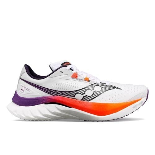 Saucony Men's Endorphin Speed 4 Sneaker, White/VIZIORANGE, 12