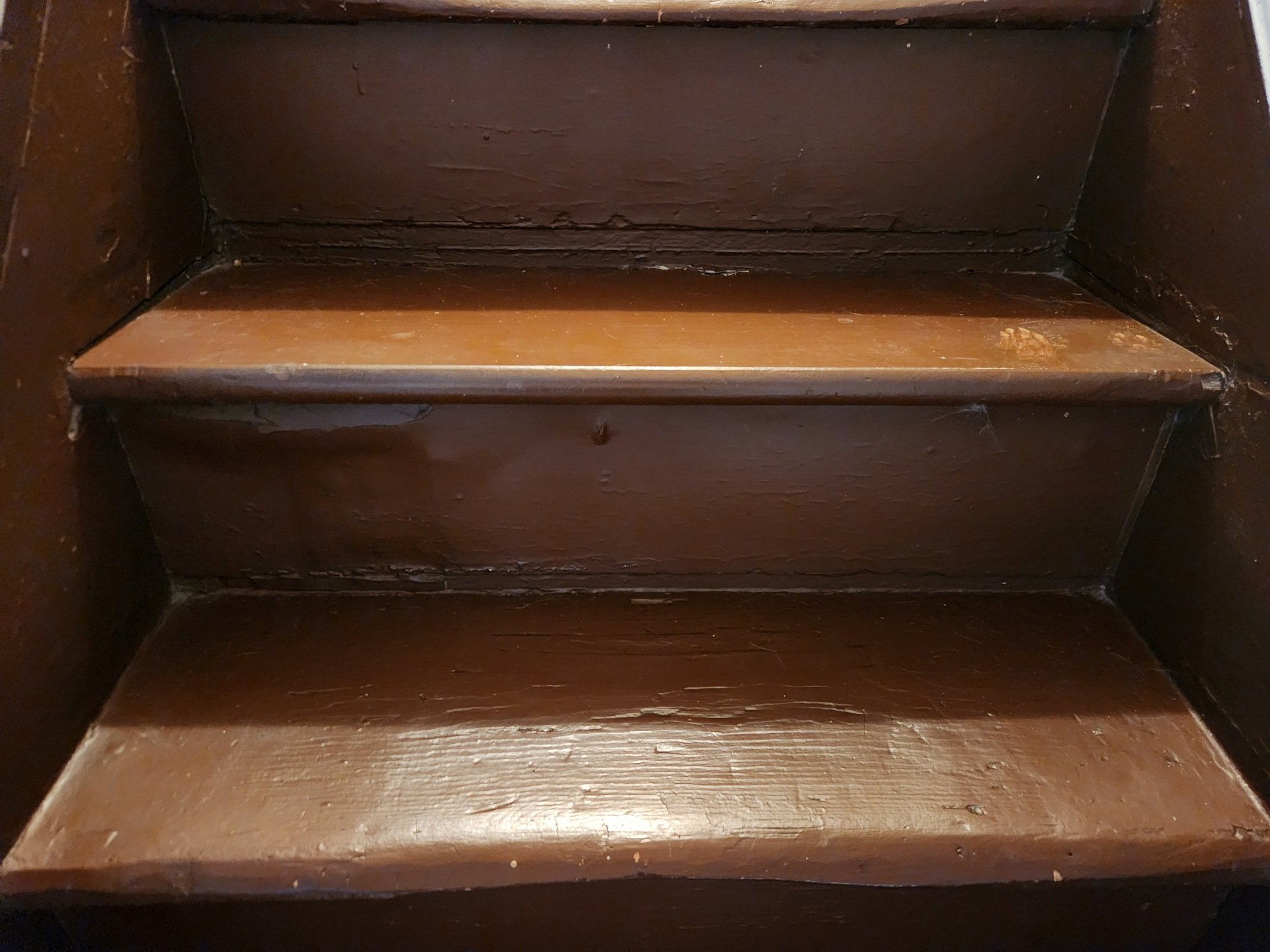 The stairs that tried to kill me, now coated in anti-slip paint.