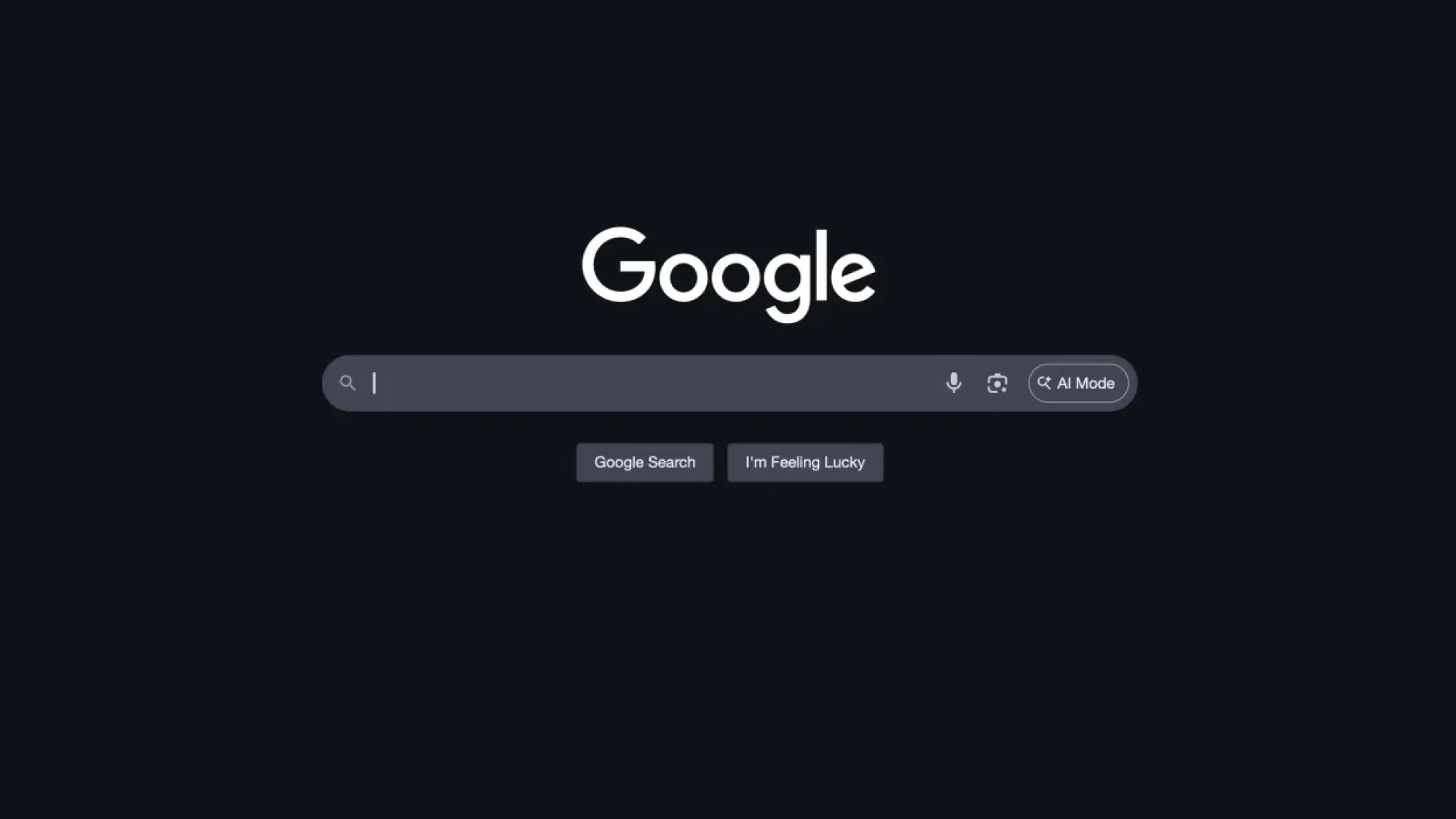 google homepage with ai mode on the search bar