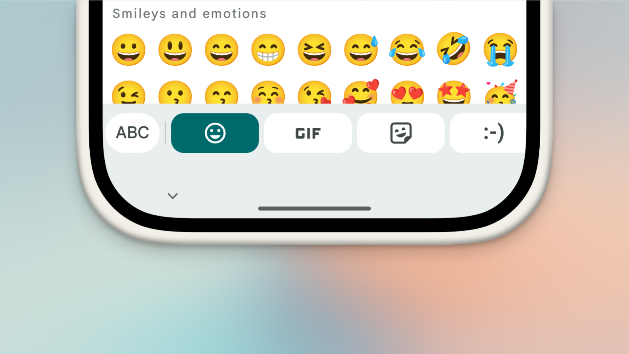 Tabs in Emoji screen in Gboard.