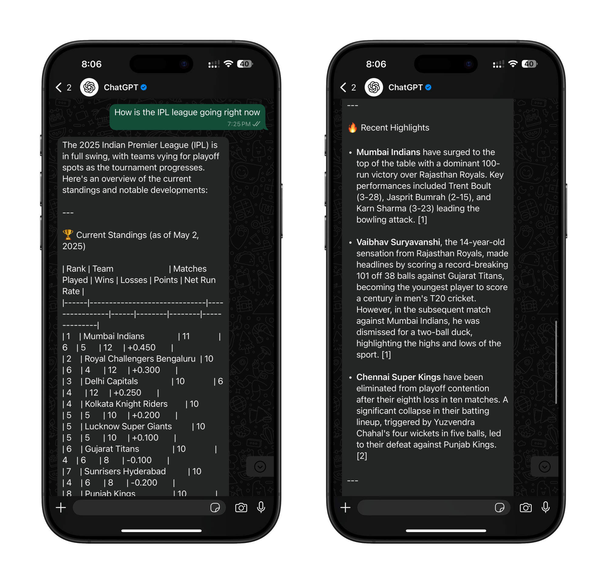 ChatGPT on WhatsApp.