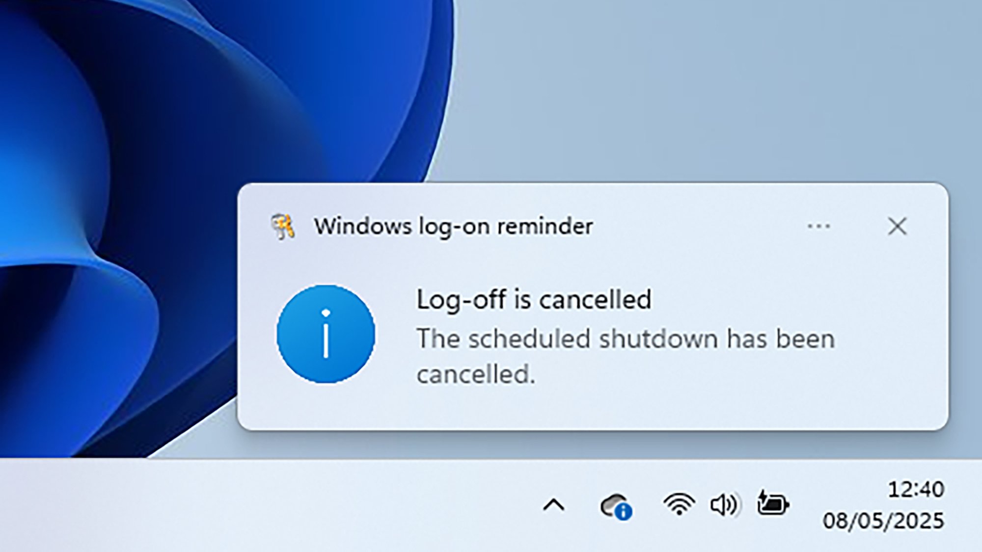 Cancel shutdown