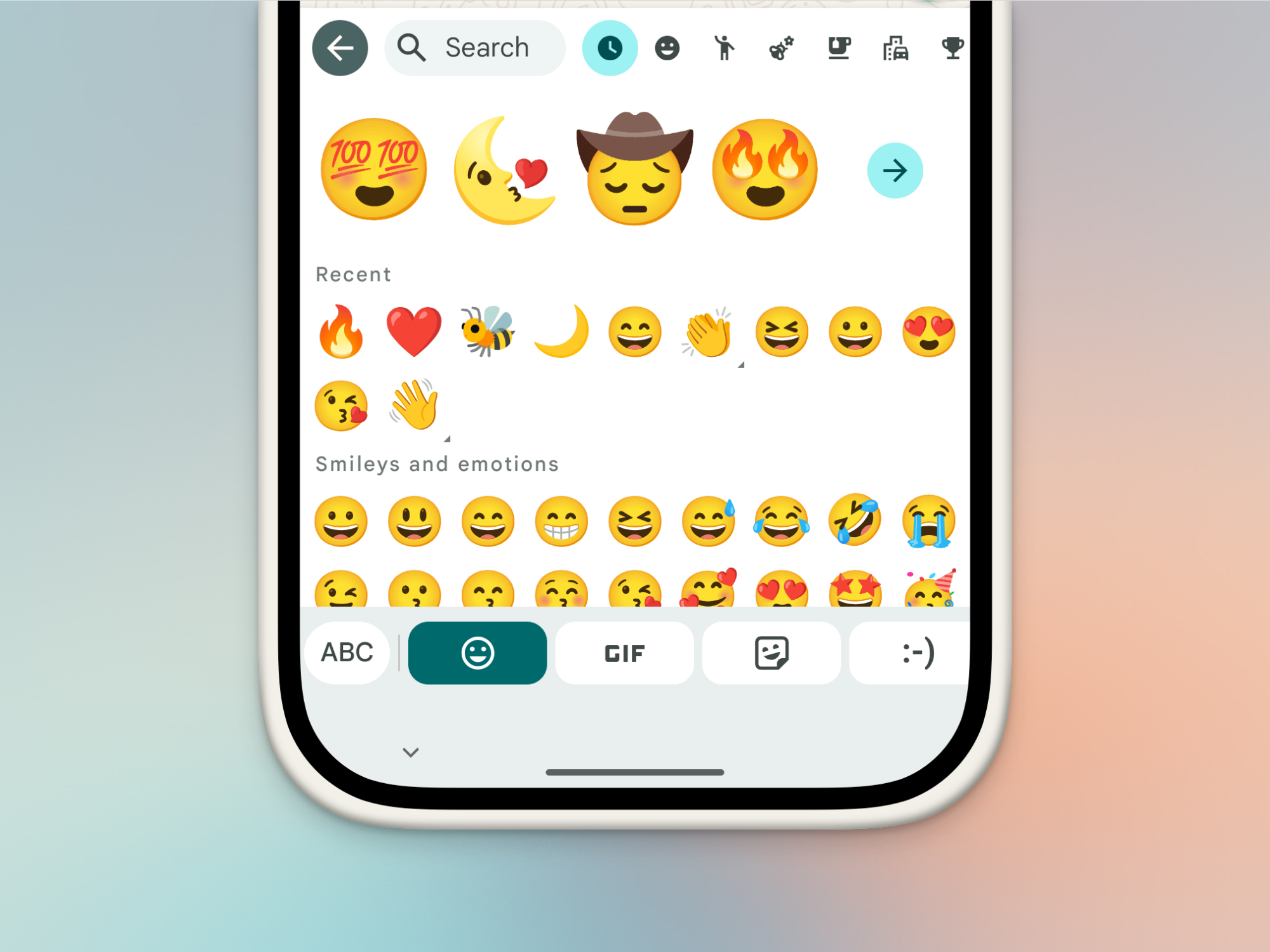 Emoji Tabs screen.