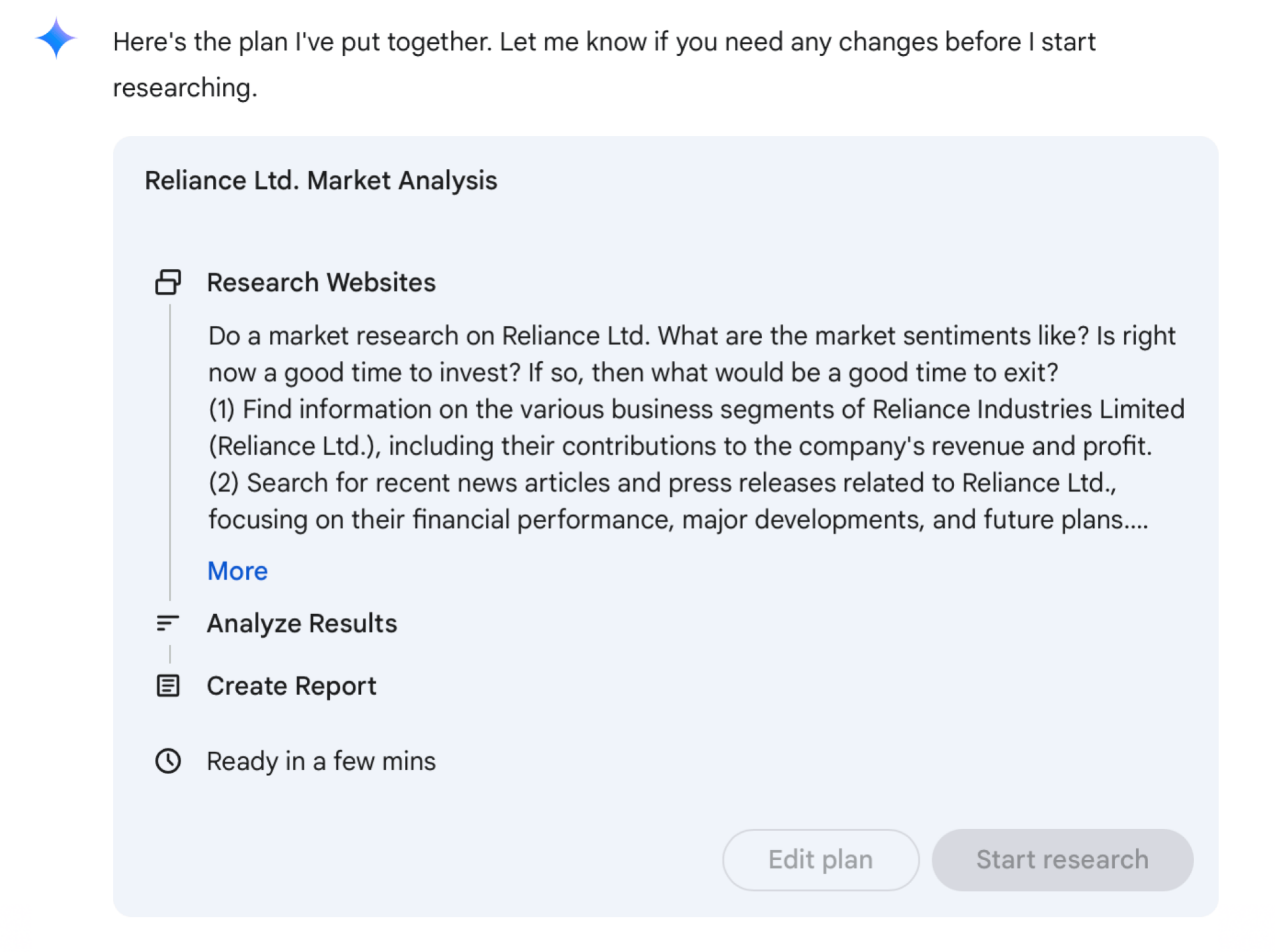 Gemini Research Plan