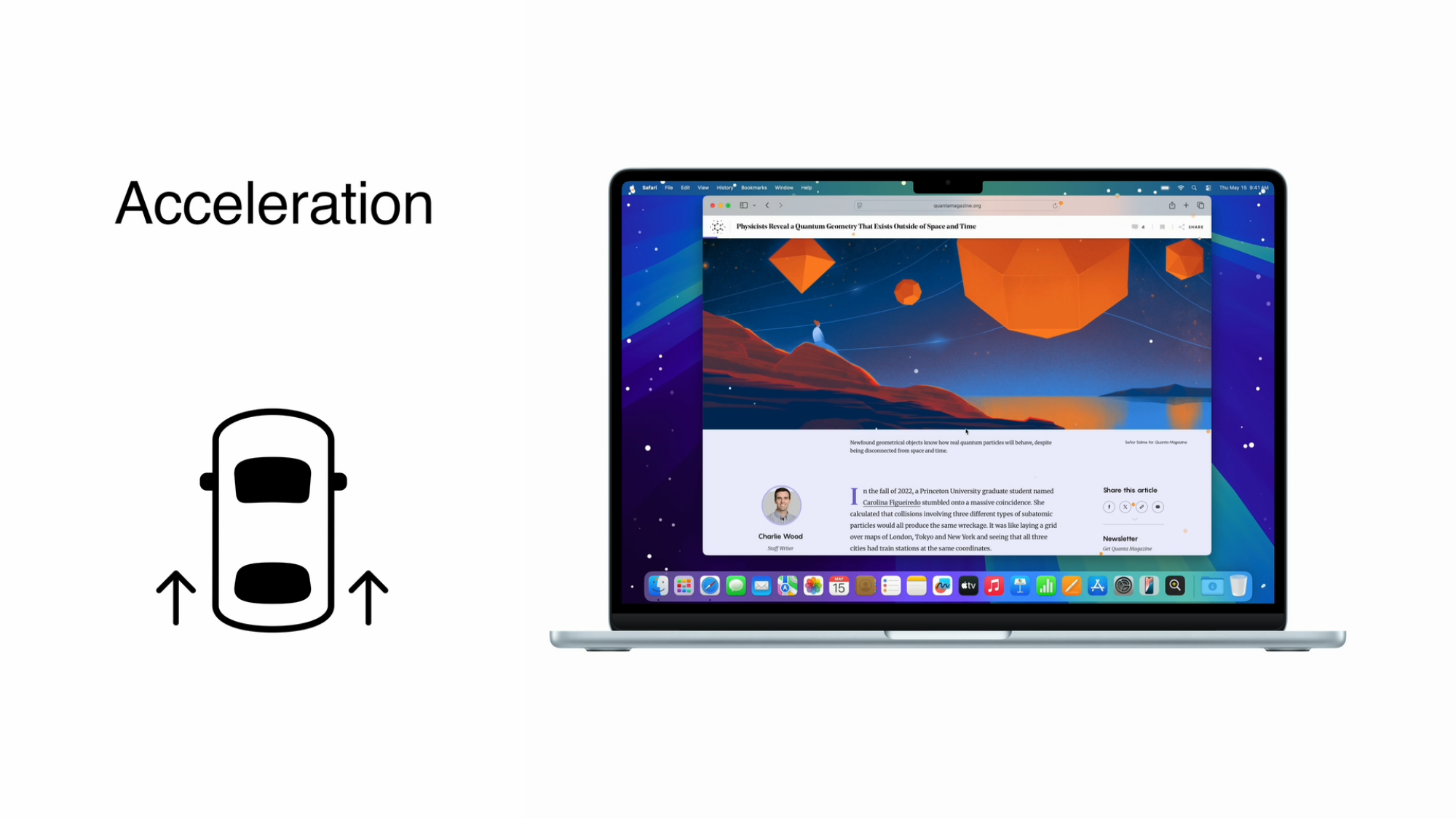 Vehicle motion cues on Mac