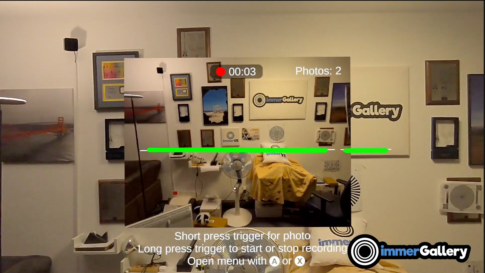 The 3D camera view of immerGallery.