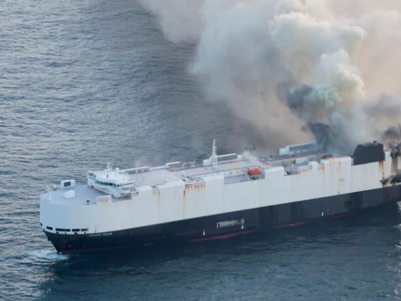 Crew Abandons Cargo Ship After Massive Electric Vehicle Inferno