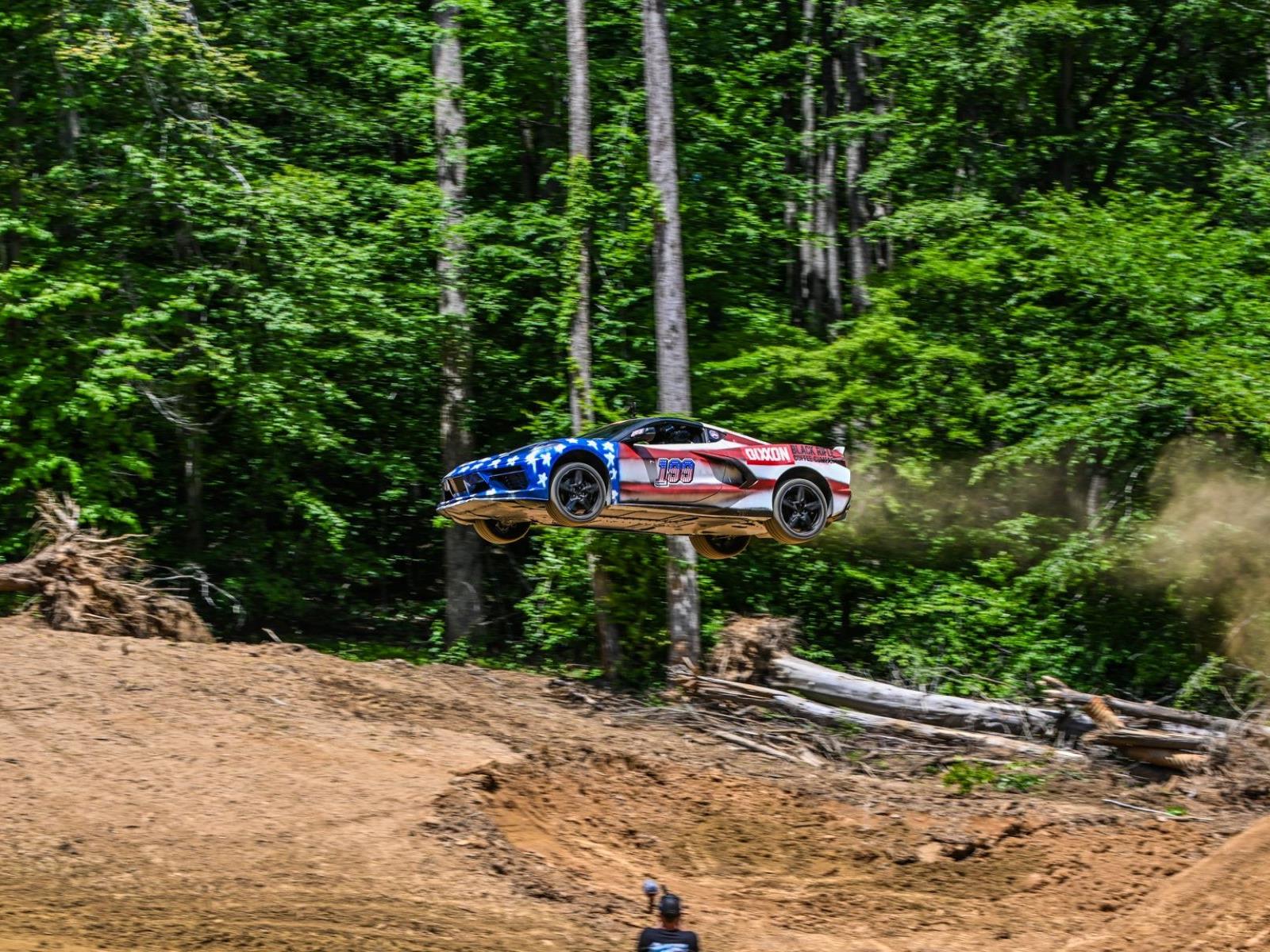 Watch C8 Corvette Go Airborne For 110 Ft In Wild Dukes Of Hazzard Stunt