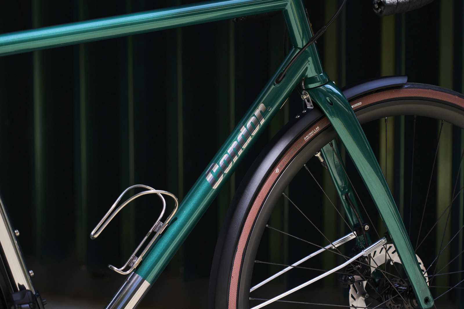 Close-up of Condor Fratello Stainless down tube.