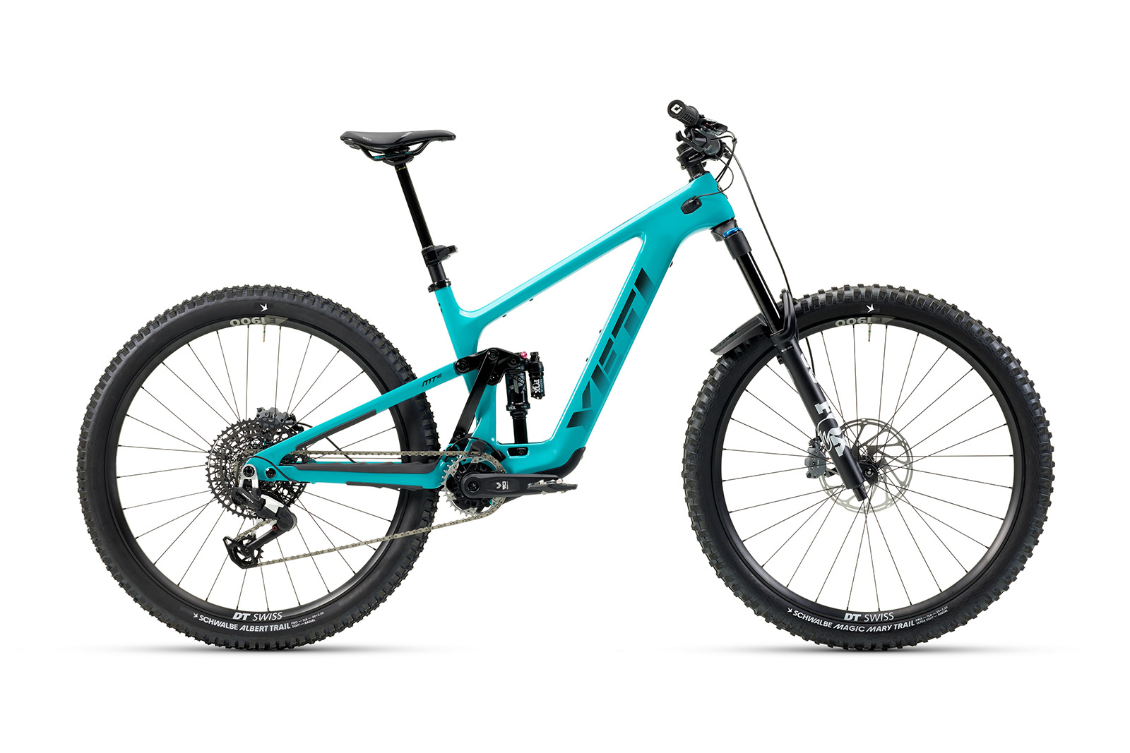 Pack shot of the Yeti MTe C2 Eagle 90 Transmission full suspension mountain eBike