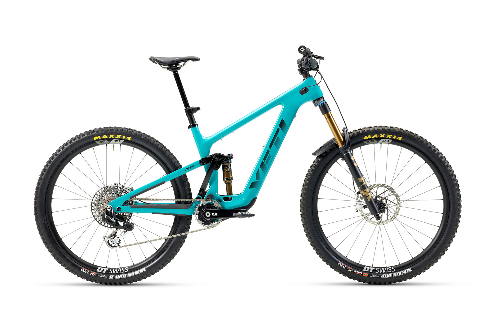 Pack shot of the Yeti MTe T4 XX Transmission full suspension eMTB
