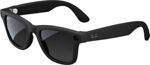 Ray-Ban Meta - Wayfarer Large glasses with Meta AI, Audio, Photo, Video Compatibility - Polarized Gradient Graphite Lens (Refurbished) - Matte Black