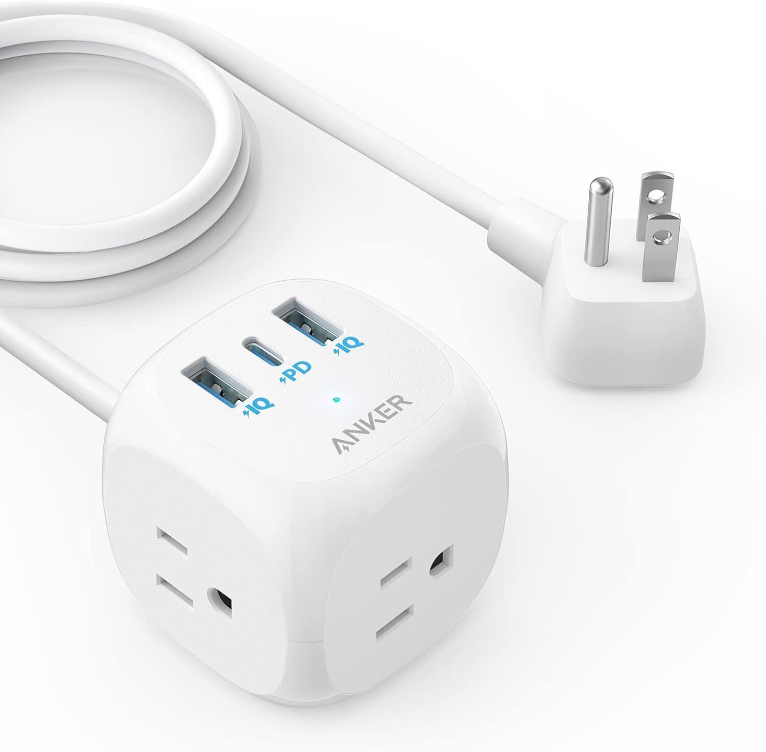 power strip in front of a white background