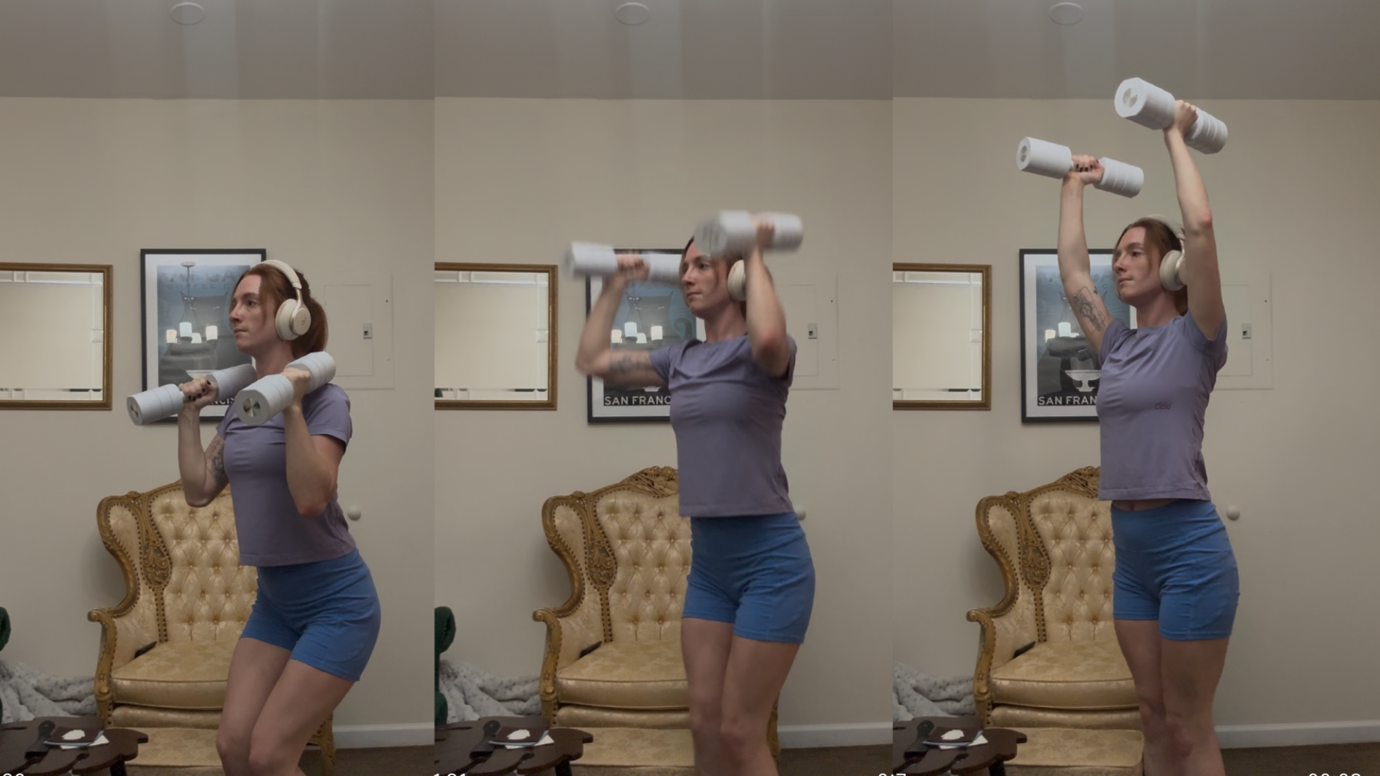 Push-press dumbbell movement