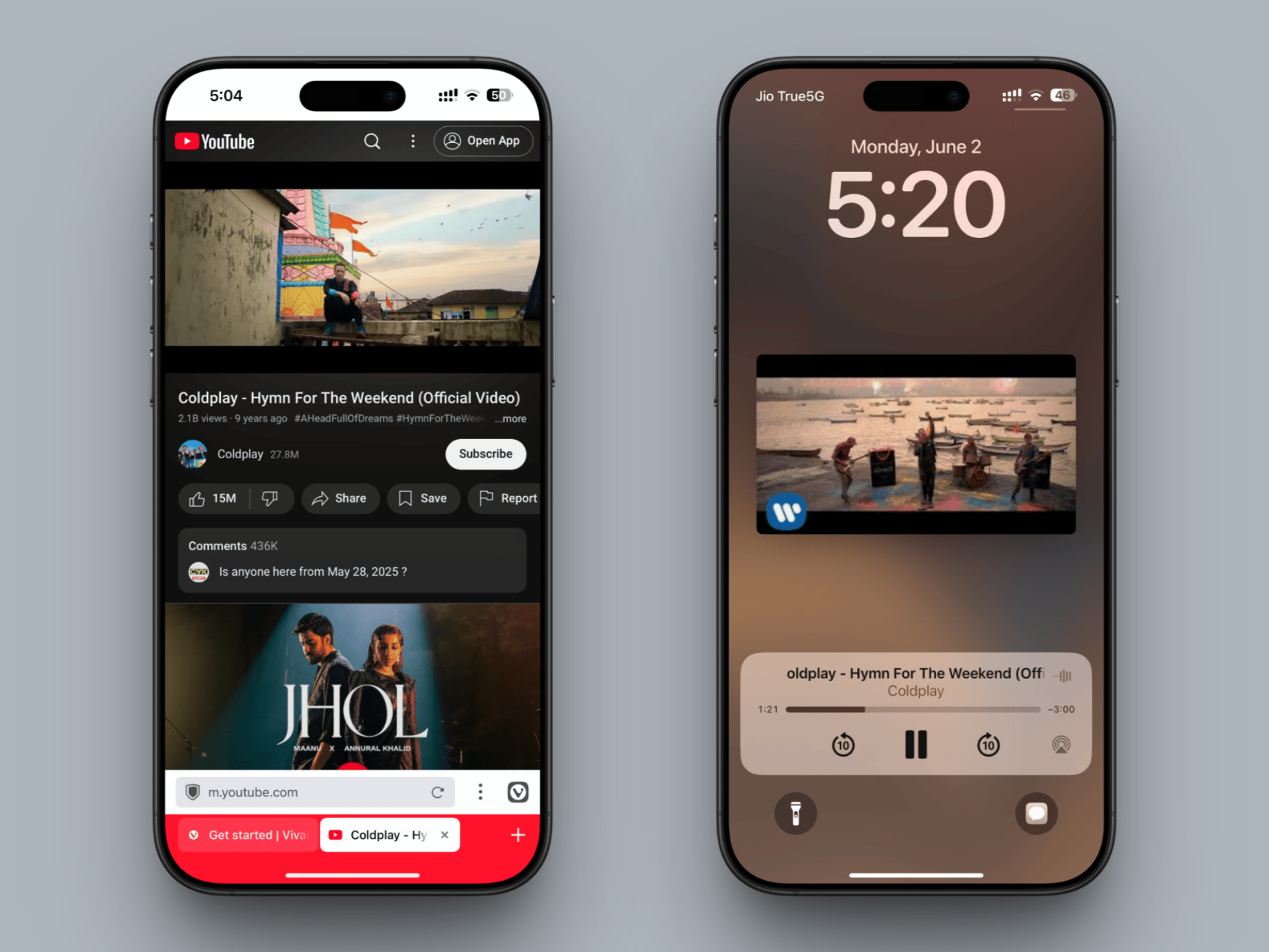 Background playback in Vivaldi.