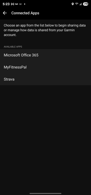 There's no Health Connect for Garmin on Androids.