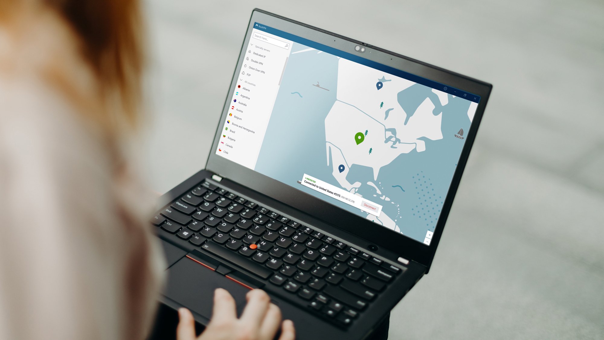 NordVPN on a laptop