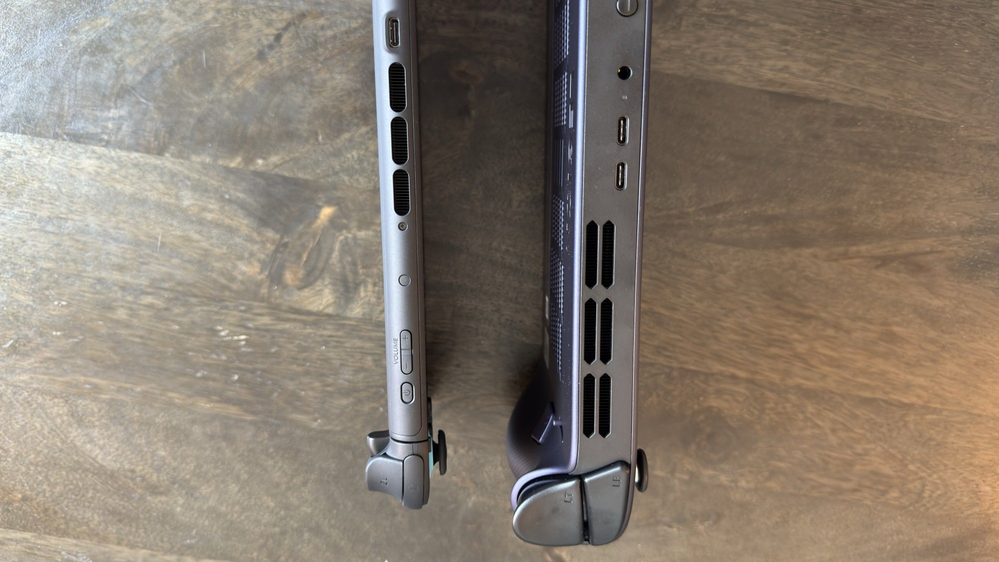 Switch 2 (left) vs. Legion Go S (right) from above