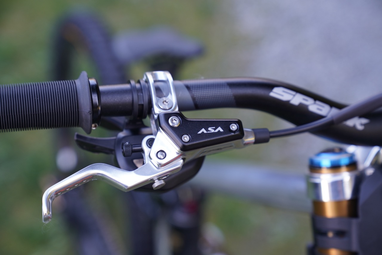 Asa Vermette's Frameworks DH at Lenzerheide DH 2025 with Asa TRP brakes