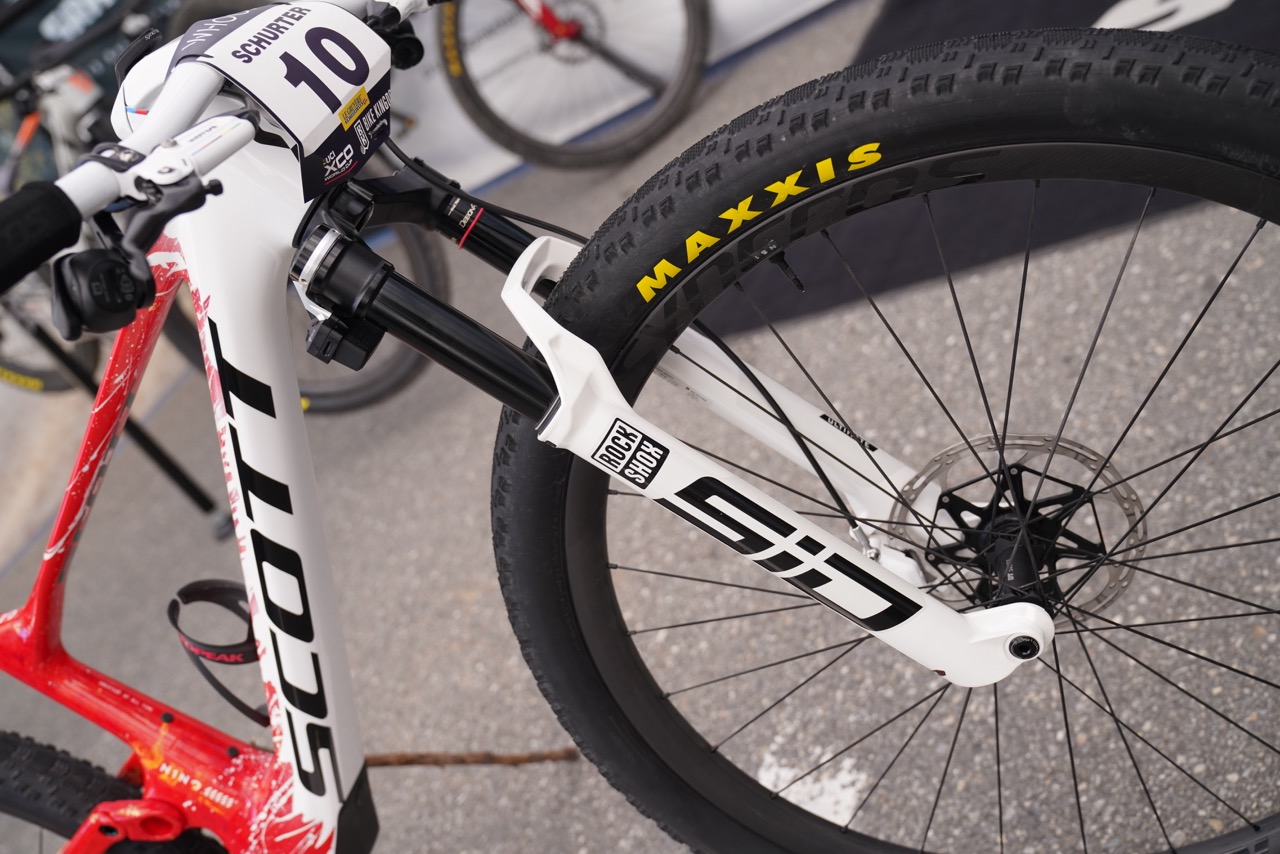 Nino Schurter's Scott Spark at Lenzerheide 2025 with RockShox SID Ultimate FlightAttendant fork