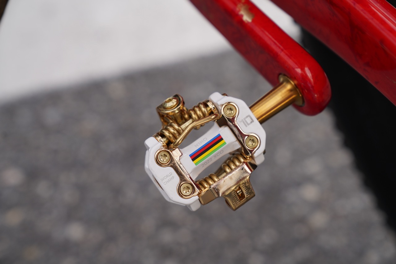 Nino Schurter HT Components World Champs pedals.