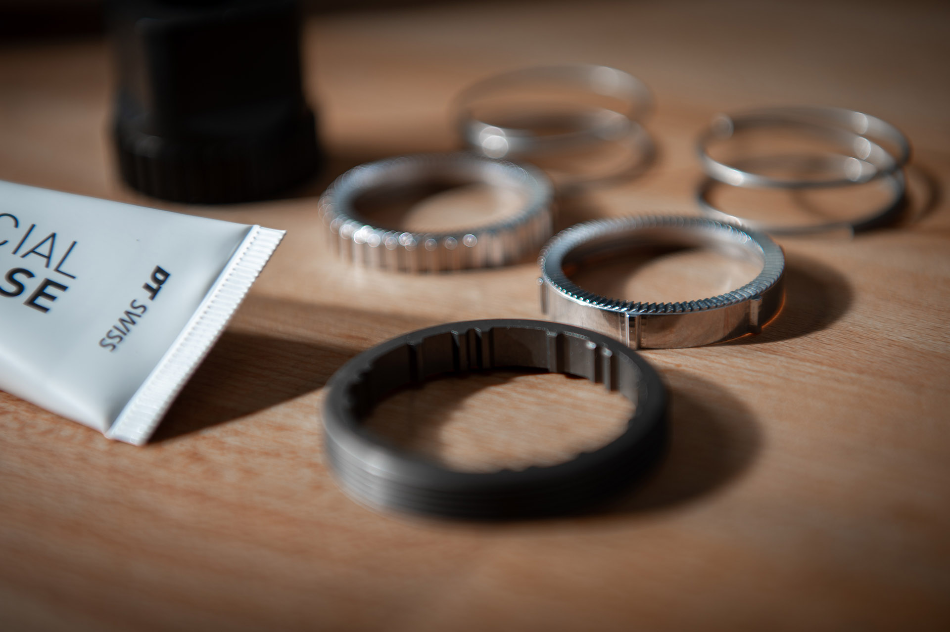 DT Swiss DEG DF upgrade kit on table