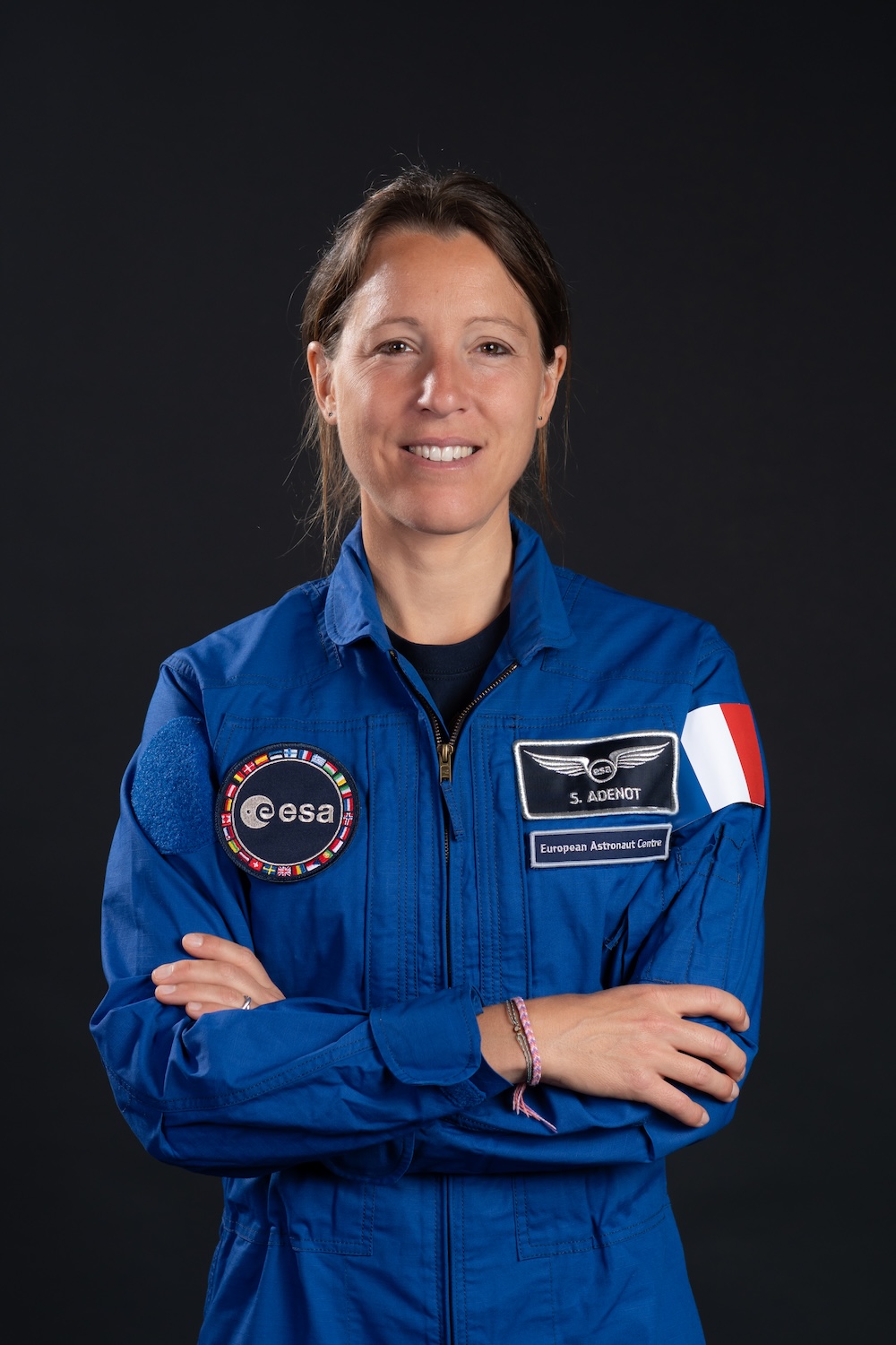 A picture of Sophie Adenot in an ESA Flight suit