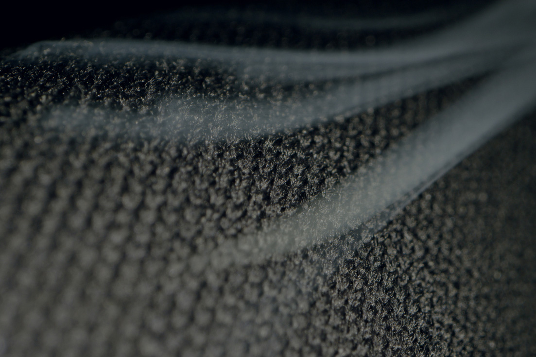 Polartec Aircore fabric close up showing its permeability.