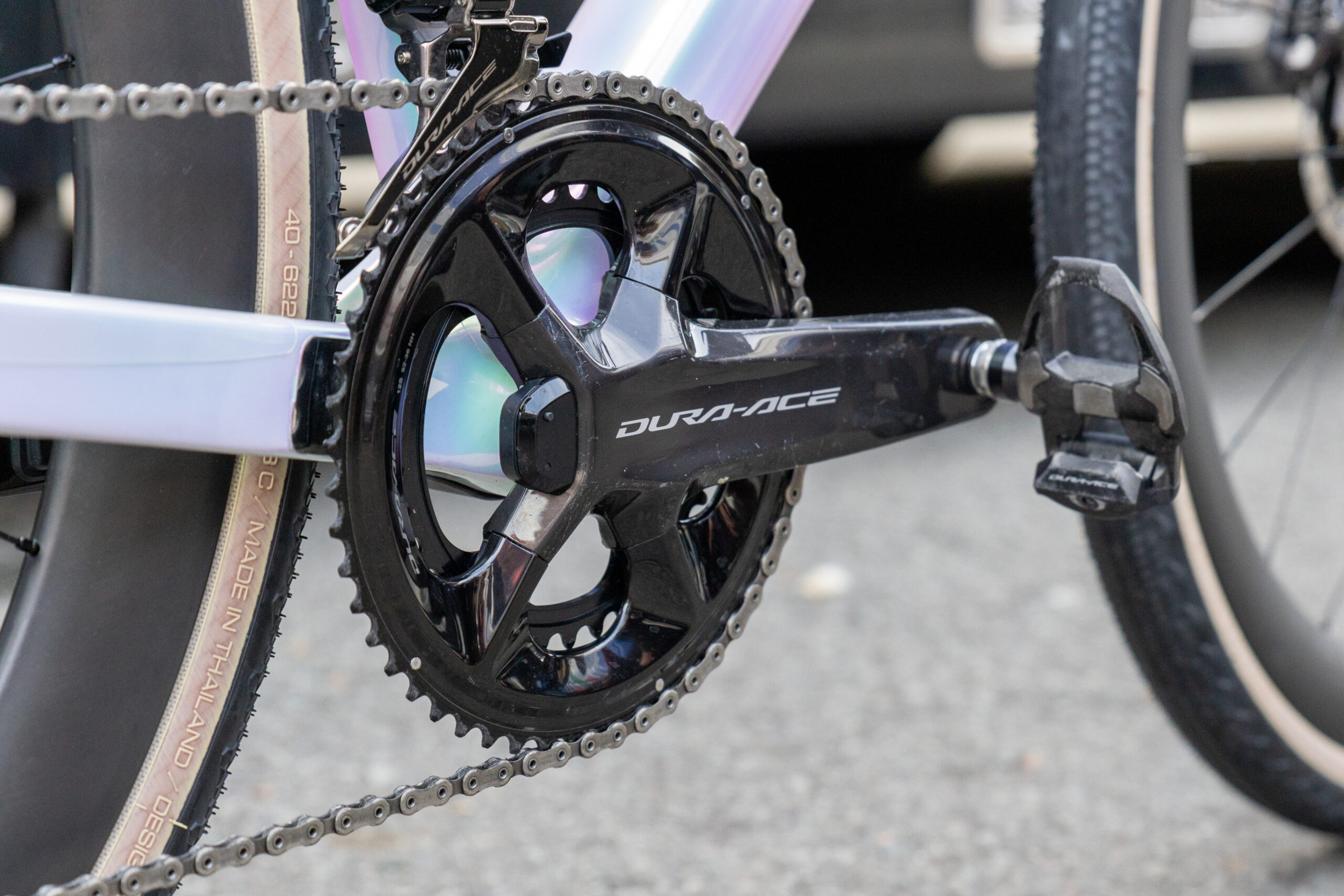 Shimano Dura-Ace Di2 R9200 power meter crankset on Mathieu van der Poel's Canyon Grail CFR for the 2024 UCI Gravel World Championships