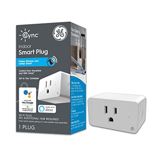 GE Cync Smart Indoor Plug, Bluetooth and Wi-Fi Enabled, Works with Alexa & Google Home, Smart Outlet