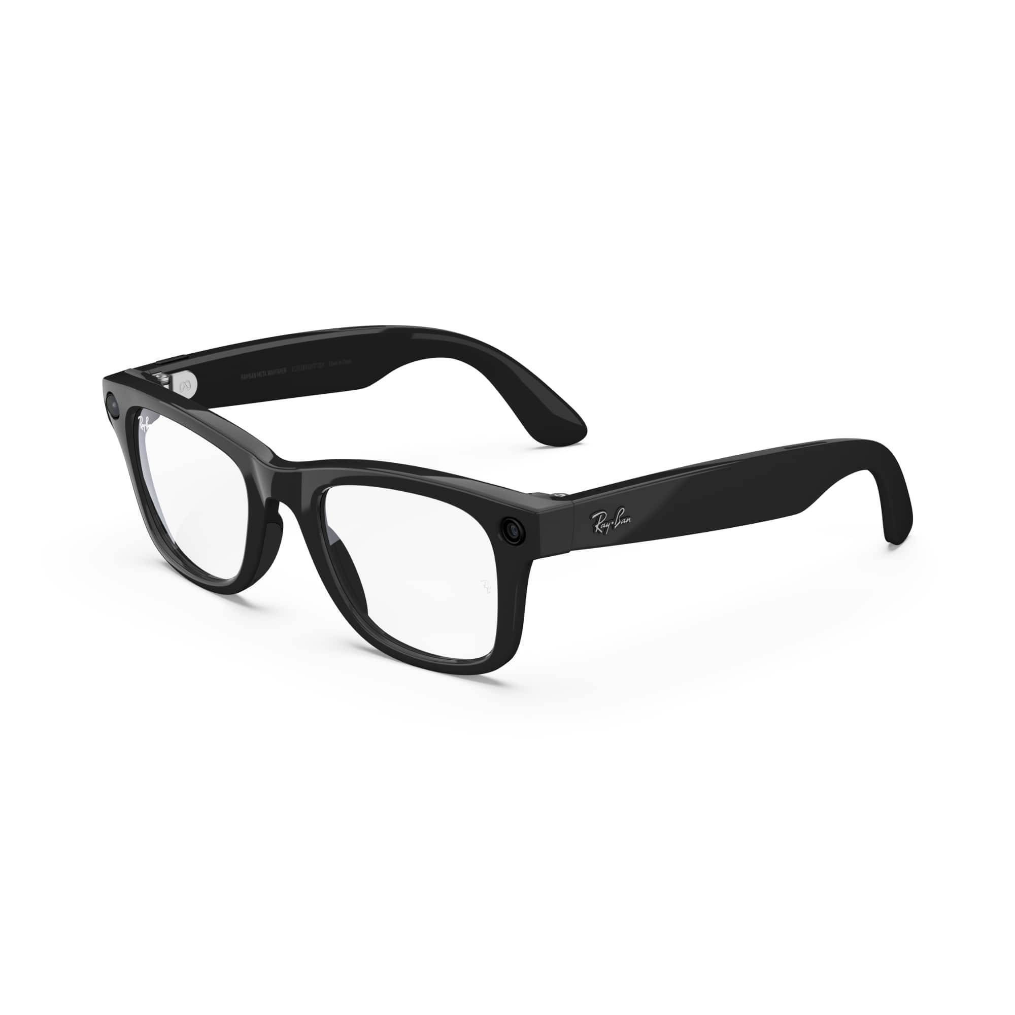 Ray-Ban Meta Wayfarer Glasses With Meta AI (Clear Lenses, Shiny Black)